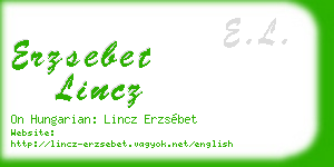 erzsebet lincz business card